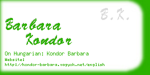barbara kondor business card